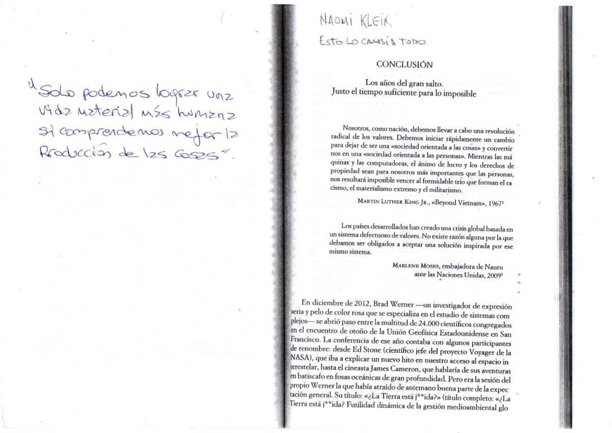 Naomi Kein Esto lo cambia todo Conclusión - Técnicas de Producción I ...