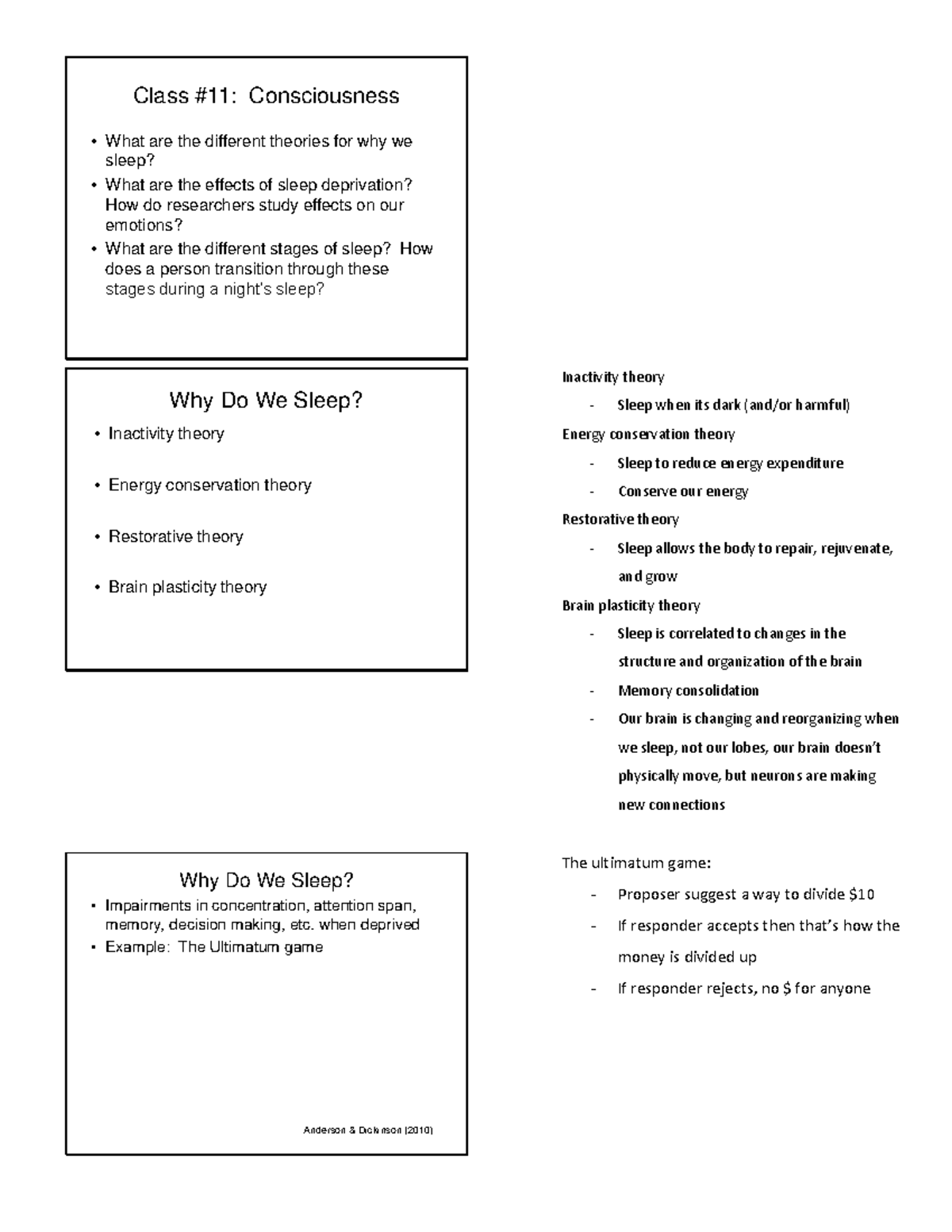 Class#11Note Taking - introductory psychology - Class #11 ...