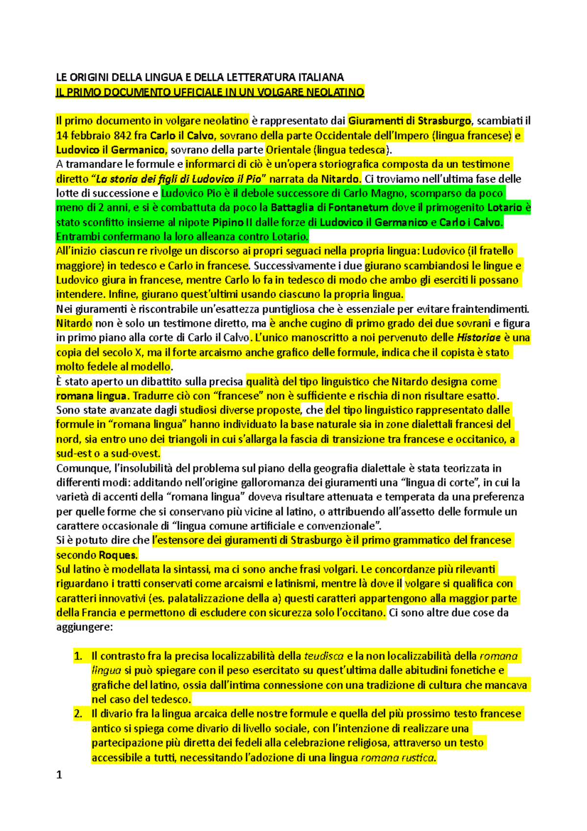 7 pg LE Origini Della Lingua E Della Letteratura Italiana Filologia e