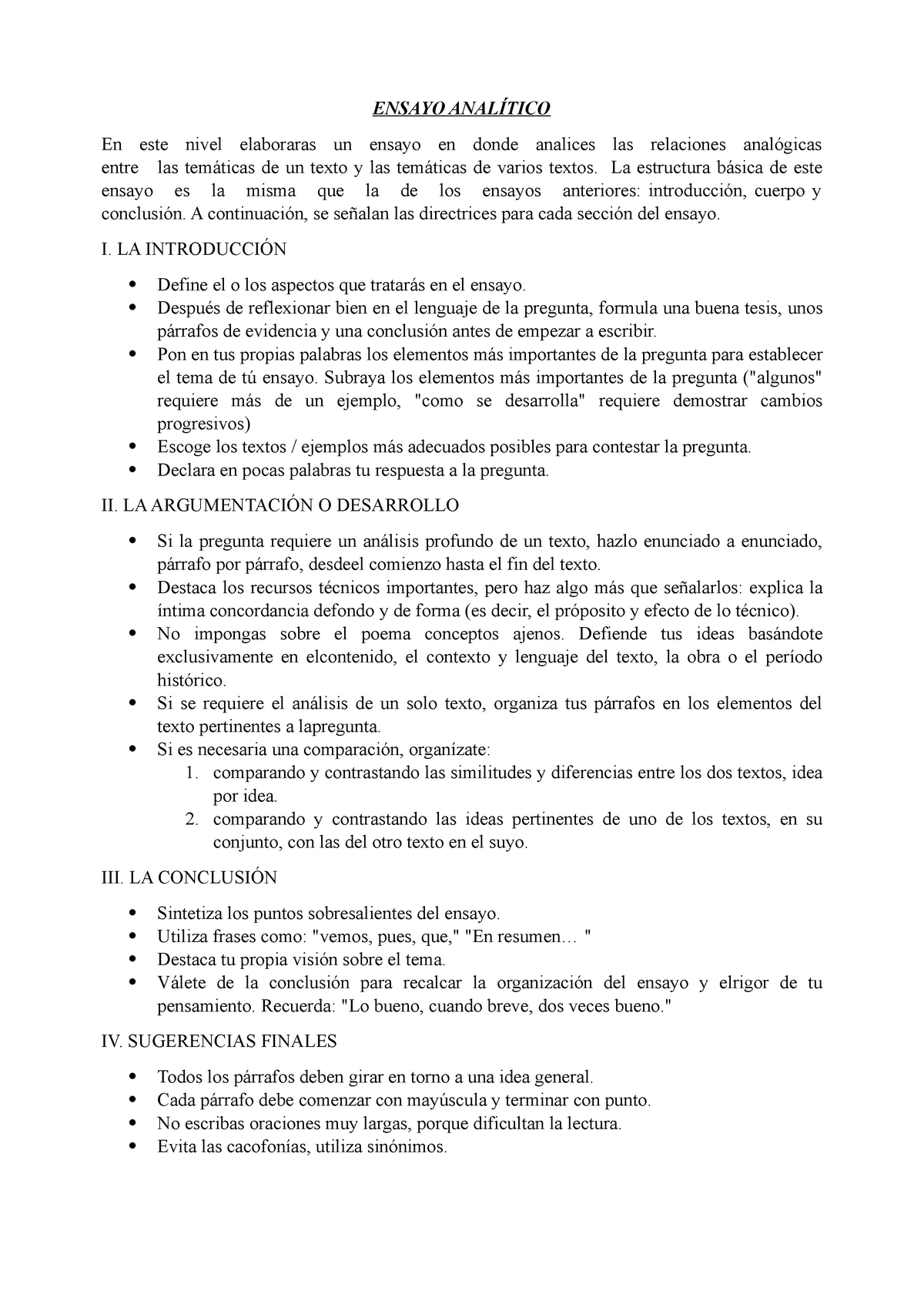 Ensayo Analitico Ensayo En Este Nivel Elaboraras Un Ensayo En Donde Analices Las Relaciones 1127