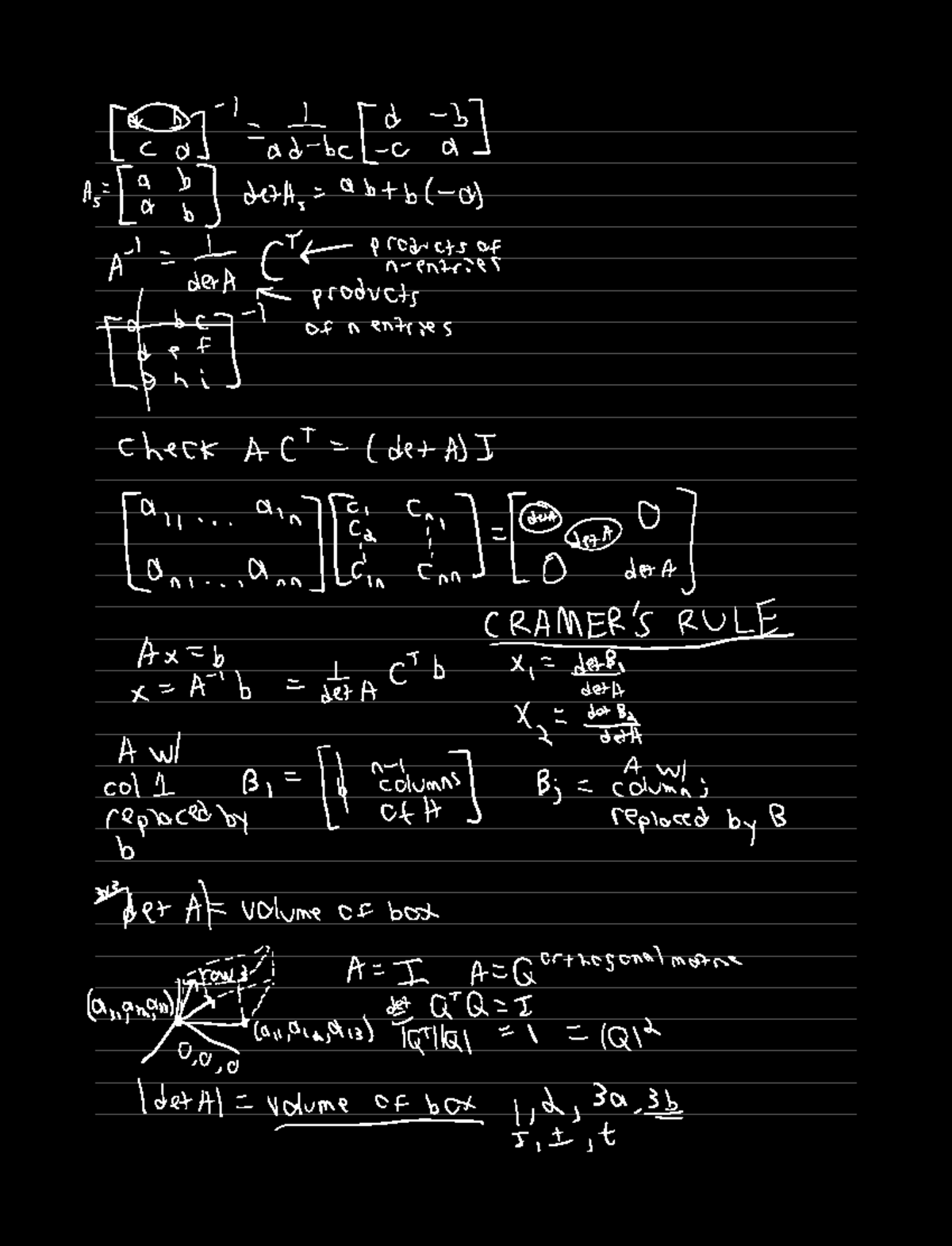 Cramer's Rule, Inverse Matrix, and Volume - Pa at bat s I dealt abt bl ...
