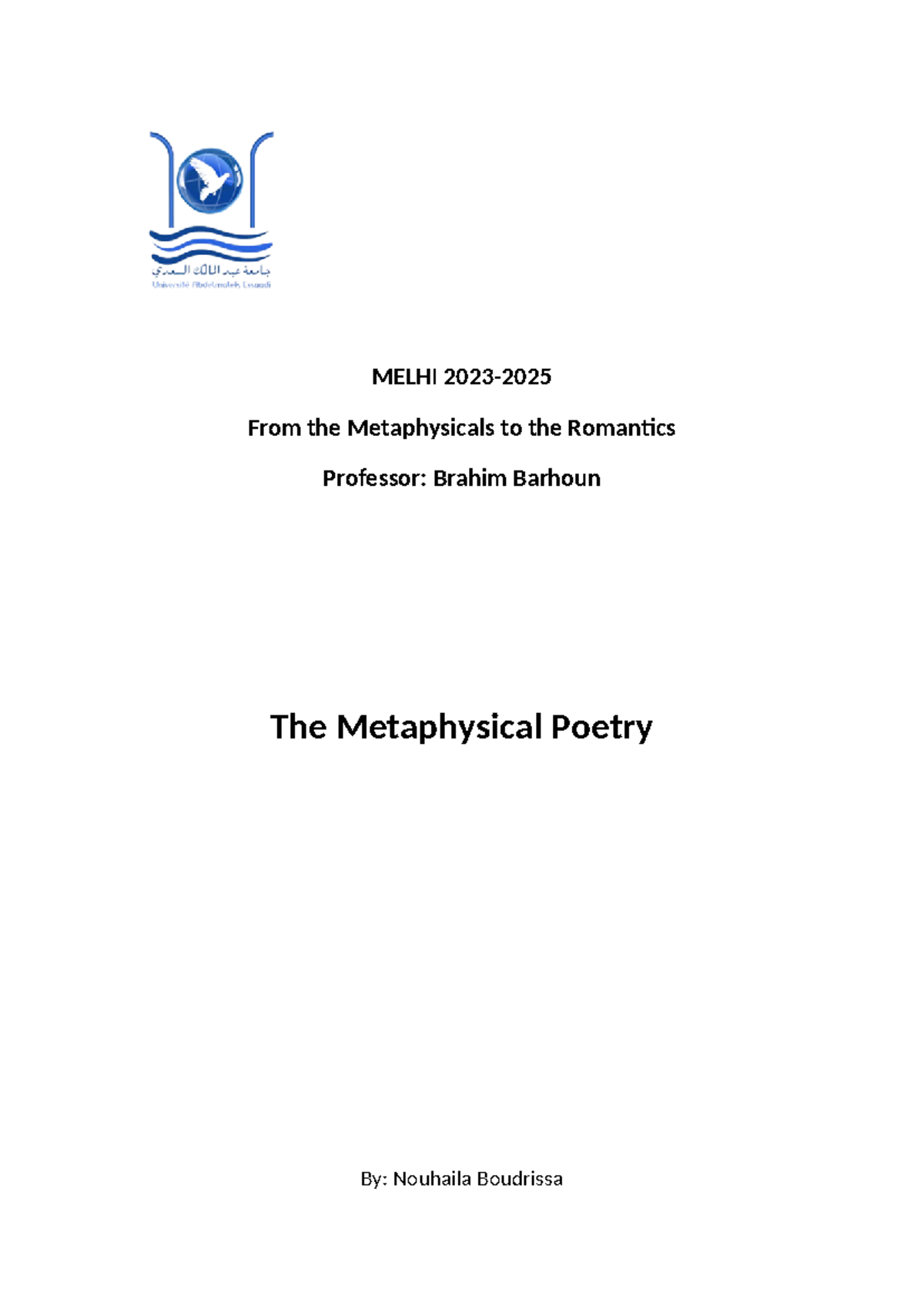 Metaphysical Poetry - The emergence of new ideas in science and ...