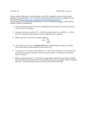 Quant WS - Quantifiers handout: ZOO COMP 283, 8 Sept 2022 You are ...