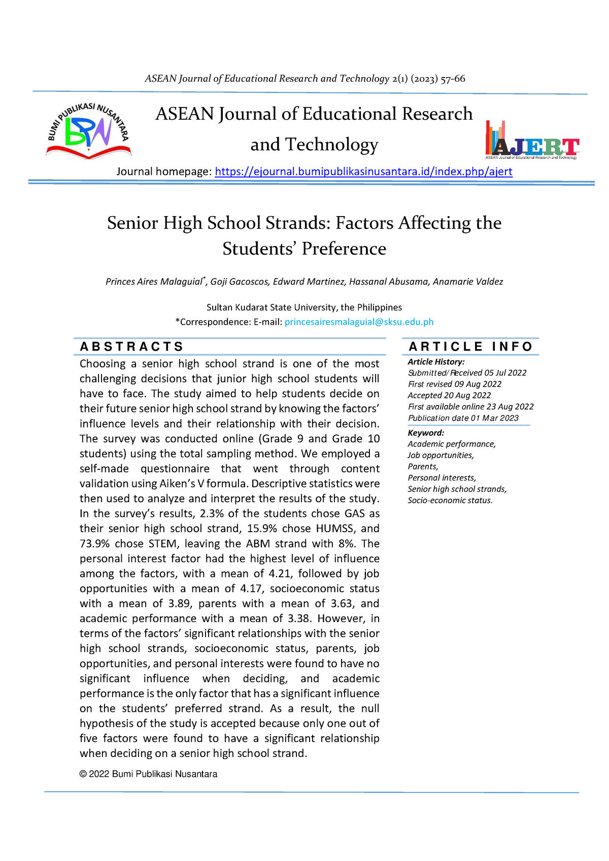 essay about senior high school strand