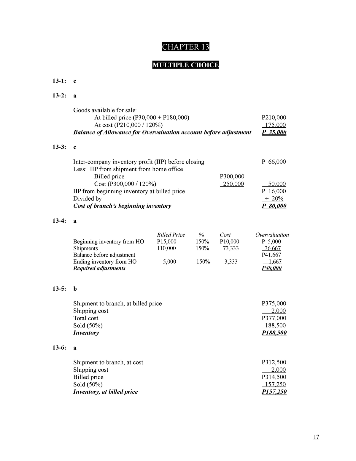 Solution Manual Advanced Accounting By Guerrero & Peralta Chapter-13 ...