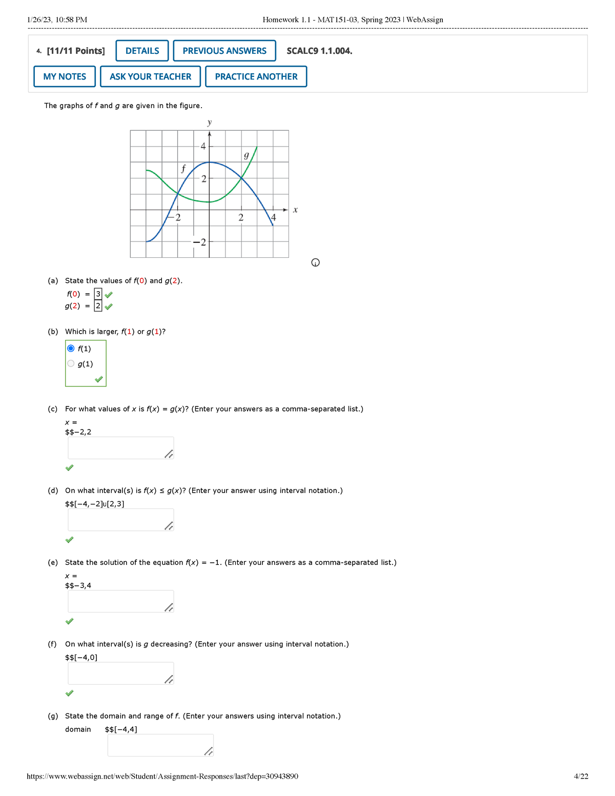 webassign homework answers calculus 1