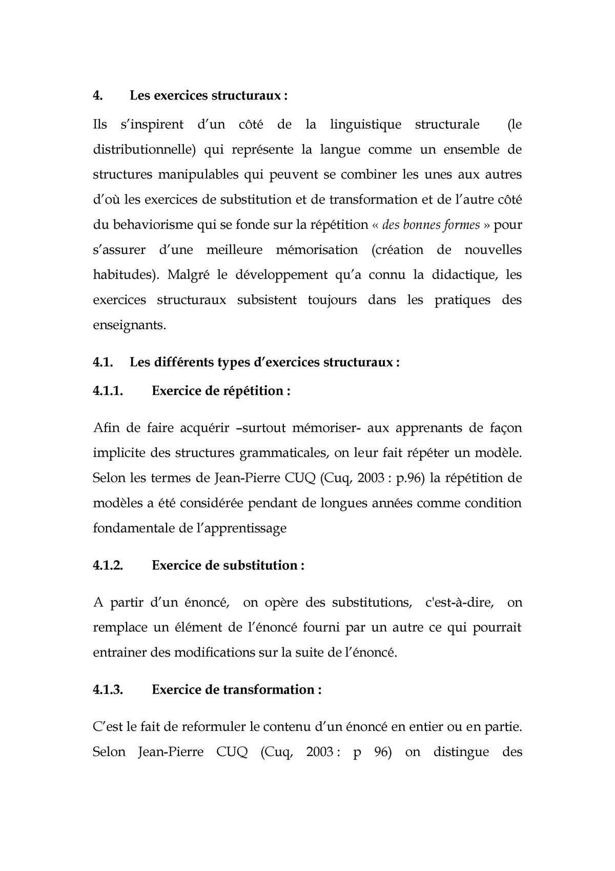 CM 11 Les exercices structuraux - Les exercices structuraux : Ils s ...