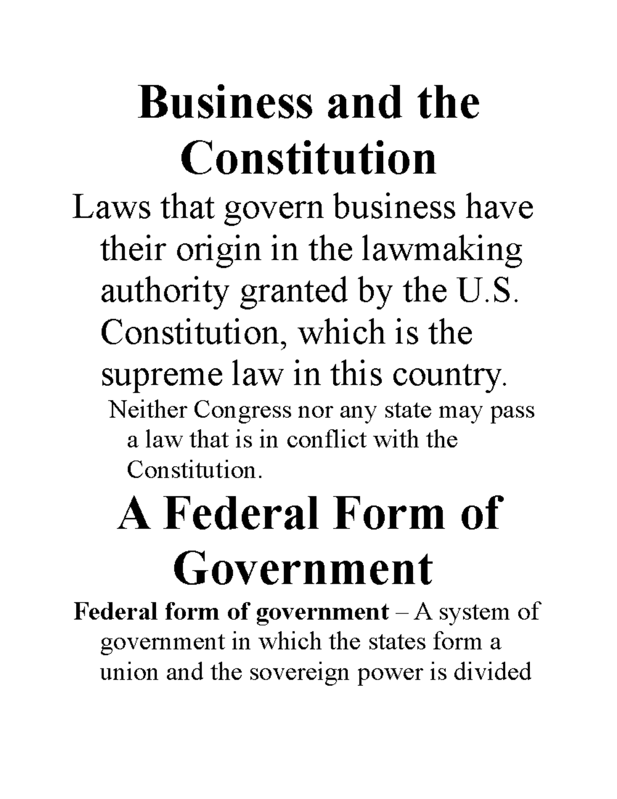Business and the Constitution - Business and the Constitution Laws that ...
