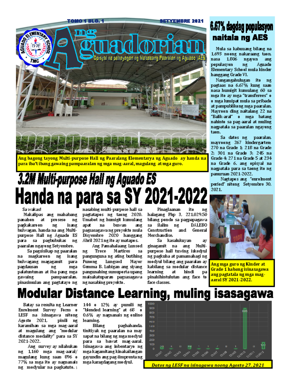 TOMO1 BLG. 1 - newsletter - Ang bagong tayong Multi-purpose Hall ng ...