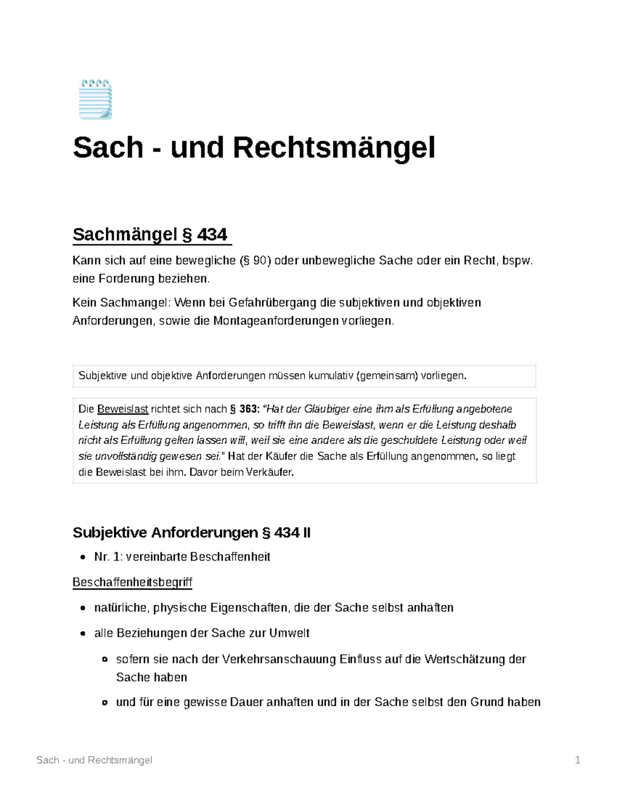 Sach - und Rechtsmängel beim Kaufrecht - f Sach - und Rechtsmängel ...