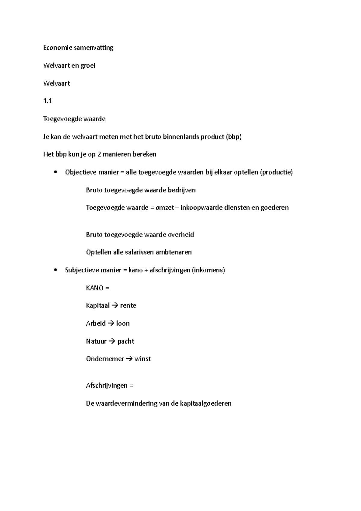 Economie Welvaart En Groei Havo 5 - Economie Samenvatting Welvaart En ...