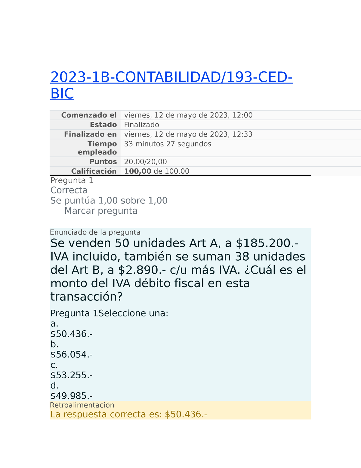 Contabilidad 1 - 2023-1B-CONTABILIDAD/193-CED- BIC Comenzado El Viernes ...