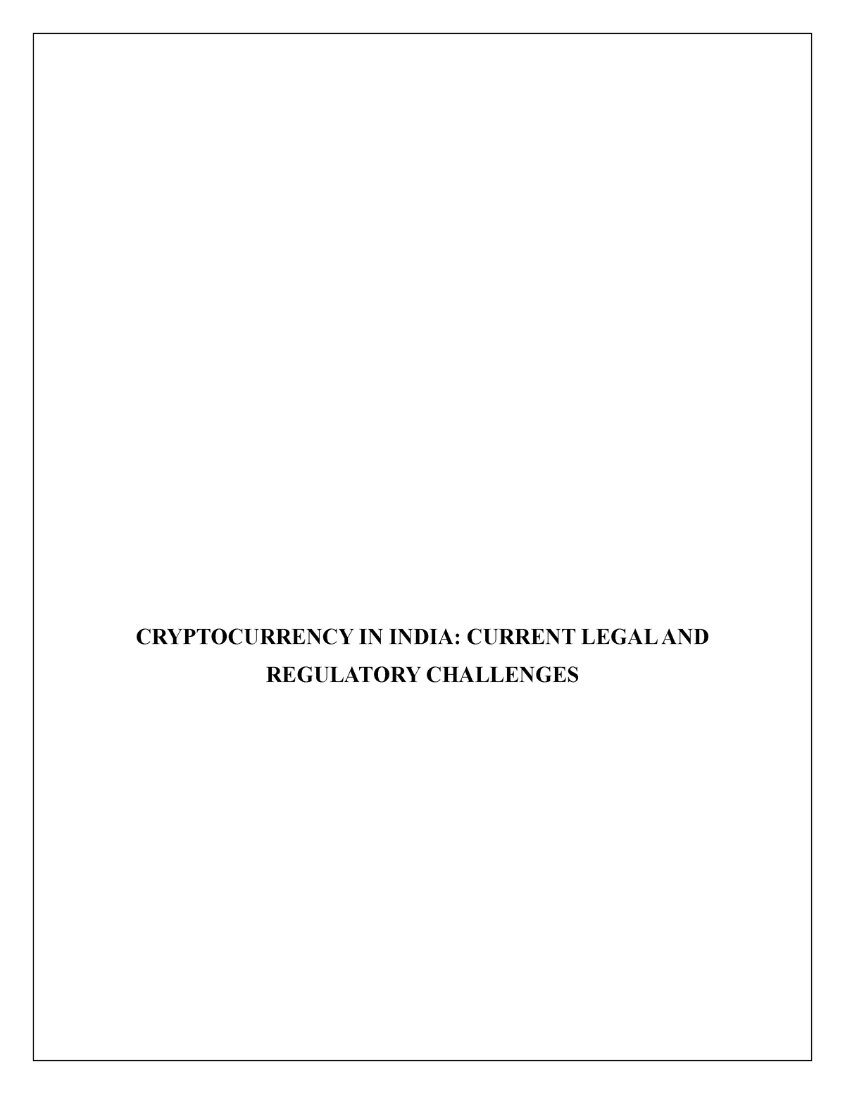 cryptocurrency dissertation