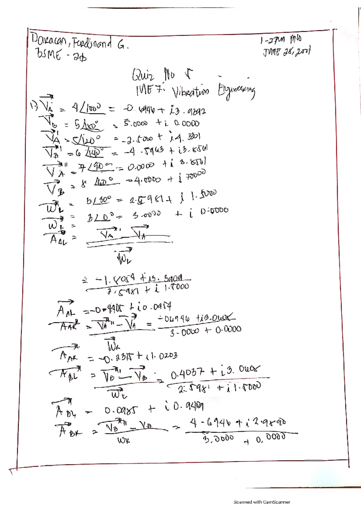 Vibration engineering Quiz 5 Mechanical Engineering Studocu