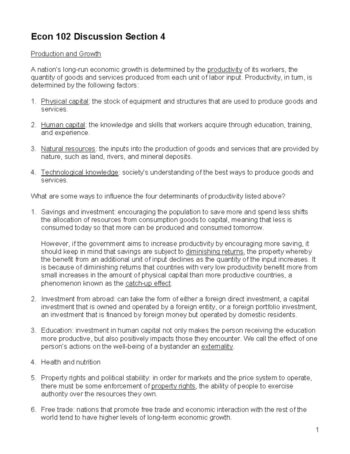 Discussion Section 4 - Questions and practice week 4 Steven Rick - Econ ...