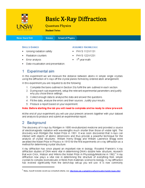 Basic XRD Student Notes V1.1 (1) - ####### SKILLS GAINED ASSUMED ...