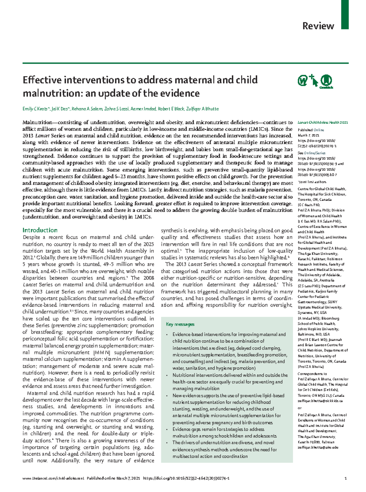 The Lancet 2021 articulos lactancia materna Lancet Child Adolesc