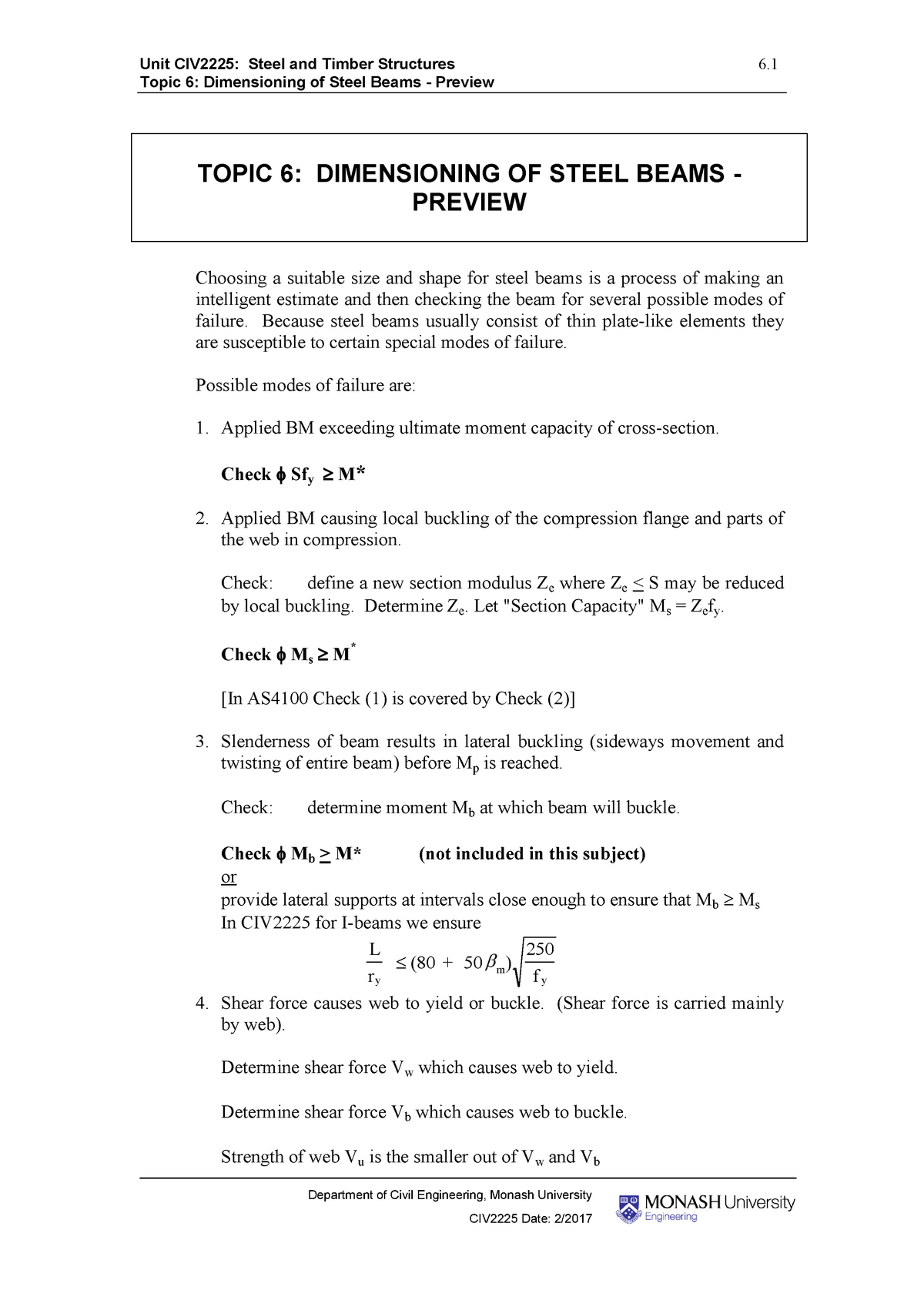 topic-6-dimensioning-of-steel-beams-preview-unit-civ2225-steel-and