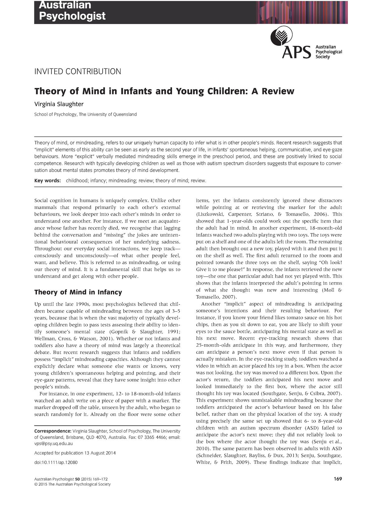 Making “Mindreading” Easier on the Mind: A New Version of a Theory of Mind  Assessment for Older Adults