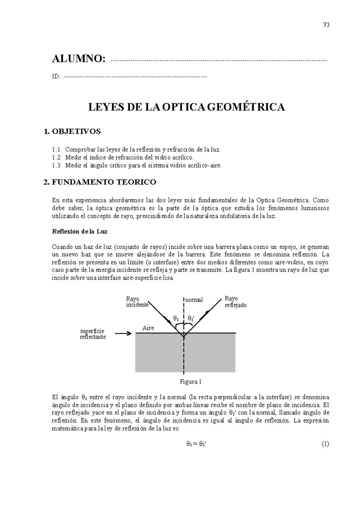 Formato Leyes De La Optica Geometrica Mondragon Alumno Id