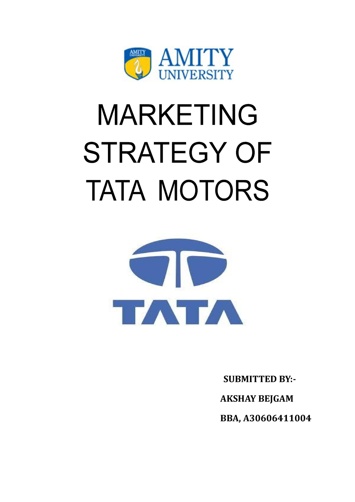 marketing strategy of tata motors literature review