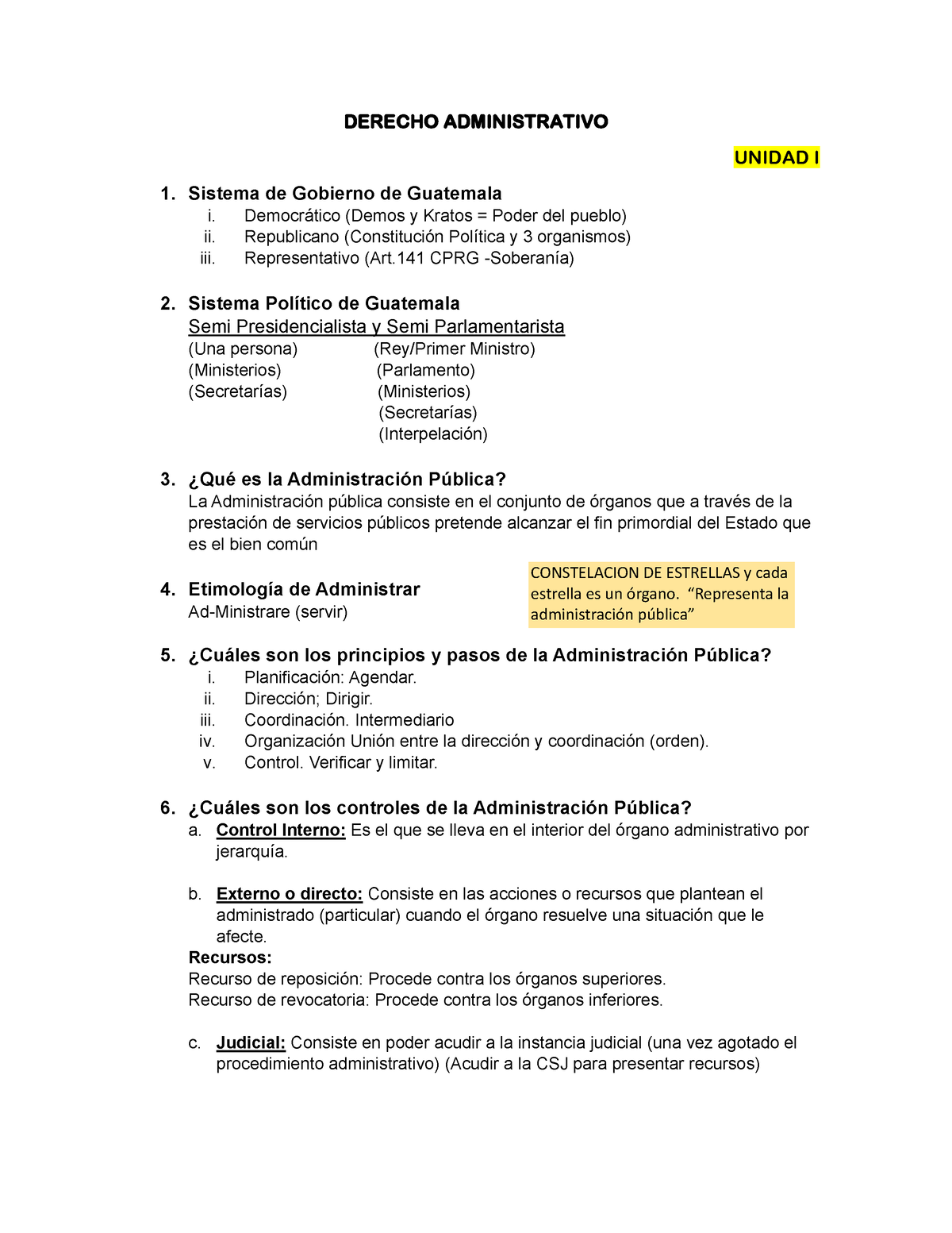 Derecho Administrativo I 5 Unidades Derecho Administrativo Unidad I 1 Sistema De Gobierno 1762