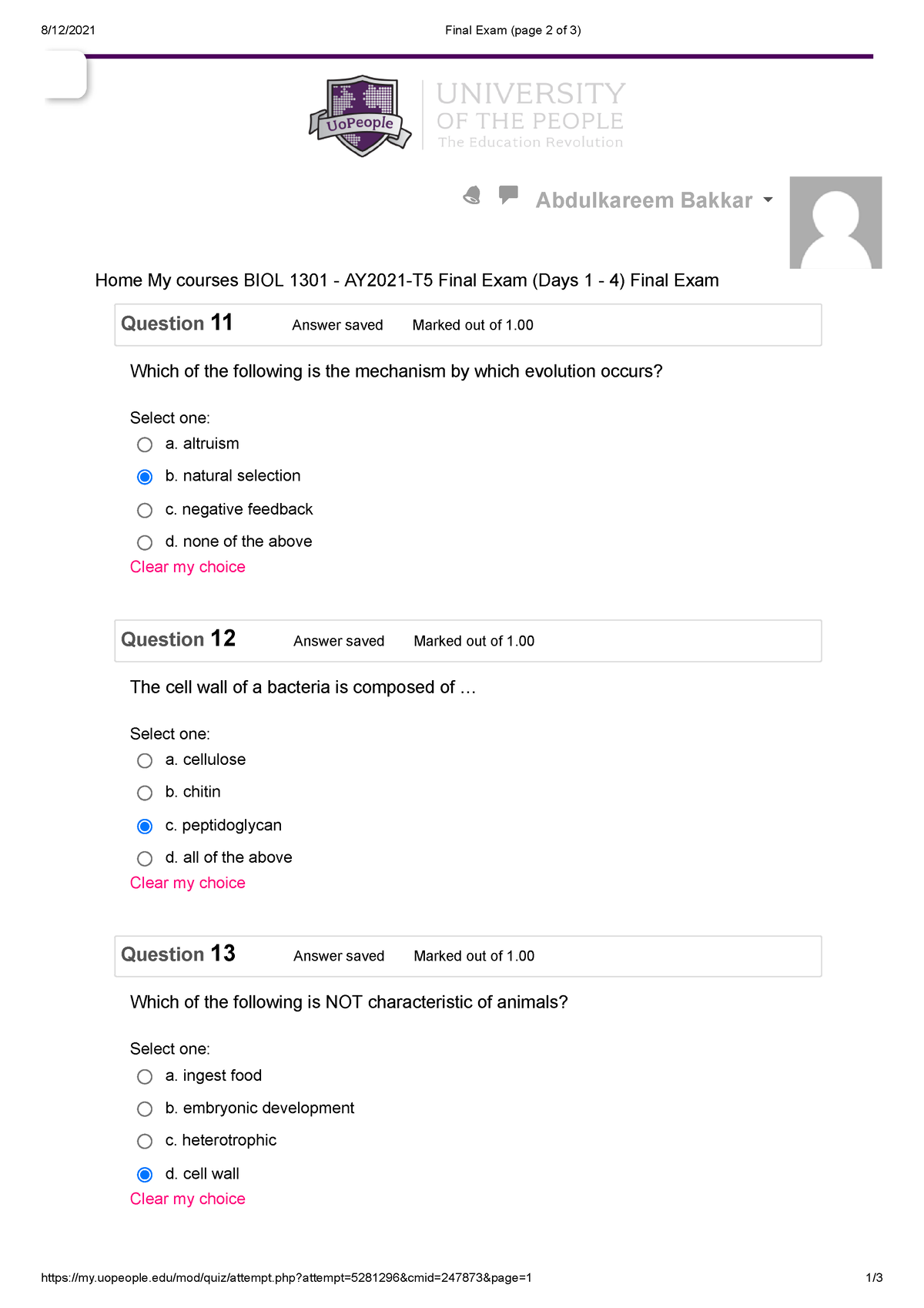 Final Exam (page 2 Of 3) - 8/12/2021 Final Exam (page 2 Of 3) - Studocu