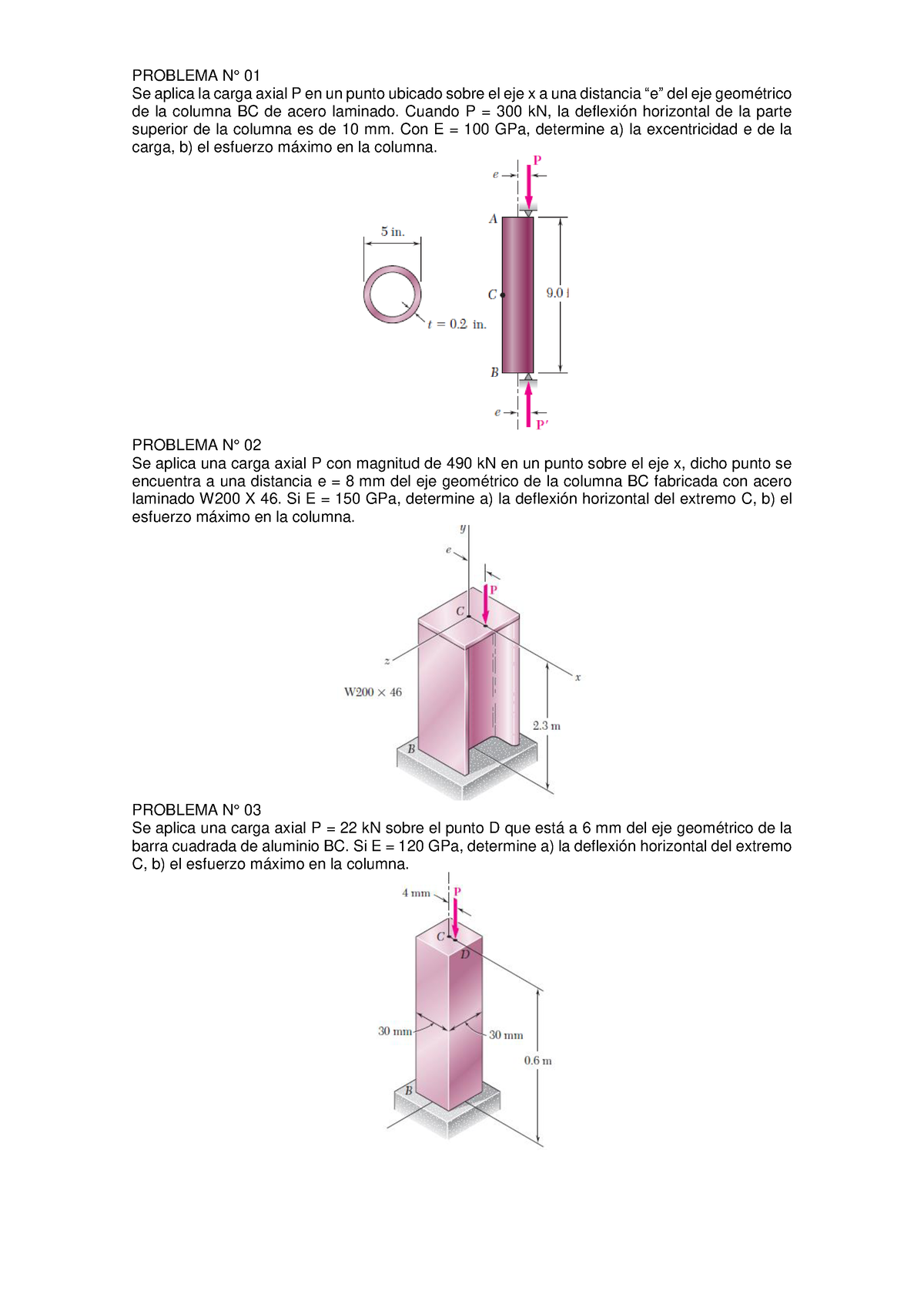 Actividad Semana 6 - PROBLEMA N° 01 Se Aplica La Carga Axial P En Un ...