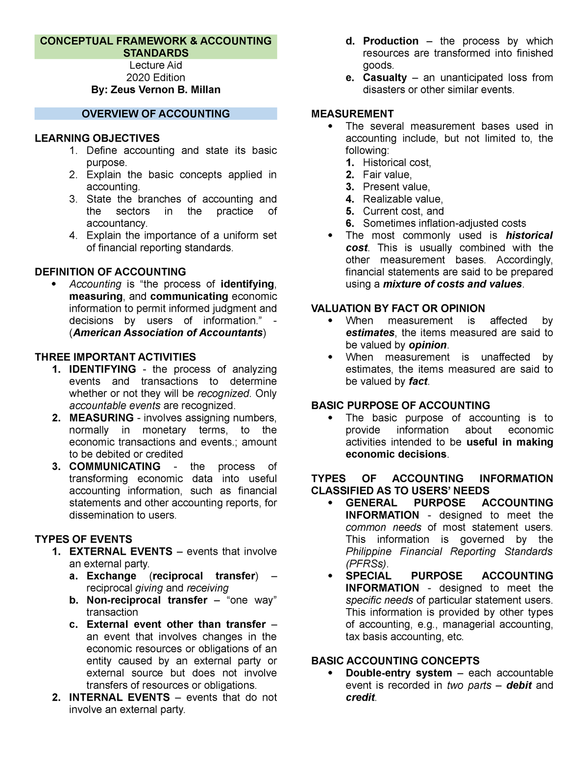 Conceptual Framework Chapter 1 - CONCEPTUAL FRAMEWORK & ACCOUNTING ...