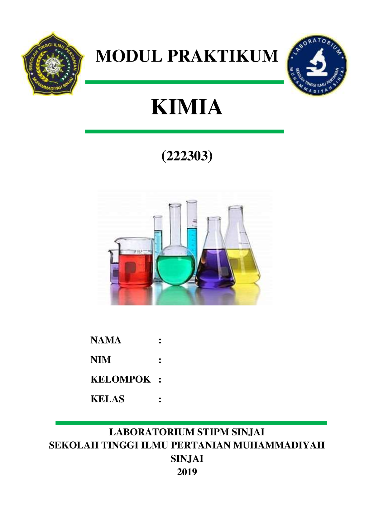 Modul Praktikum Kimia 222303 - MODUL PRAKTIKUM KIMIA ( 222303 ) NAMA ...