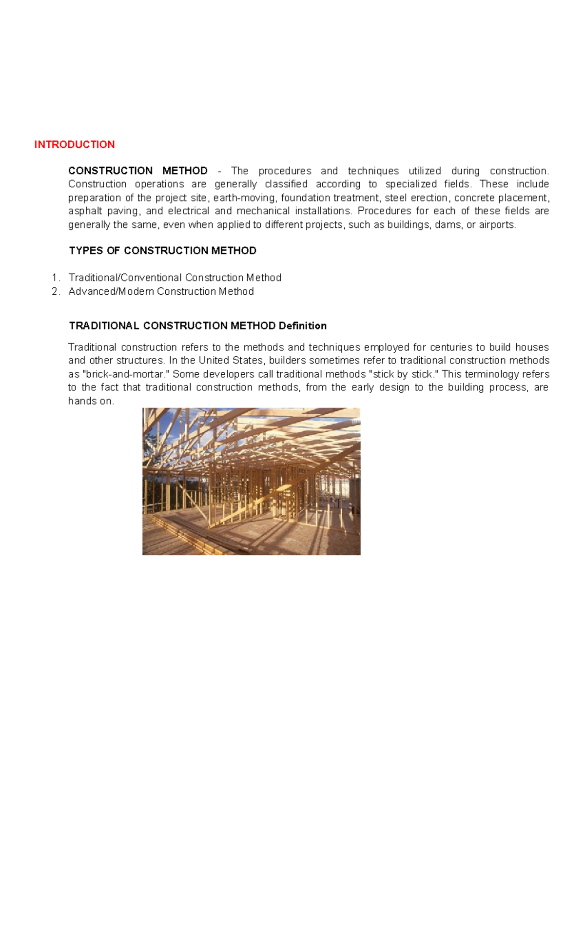 IM1 Advanced Construction Method And Equipment INTRODUCTION