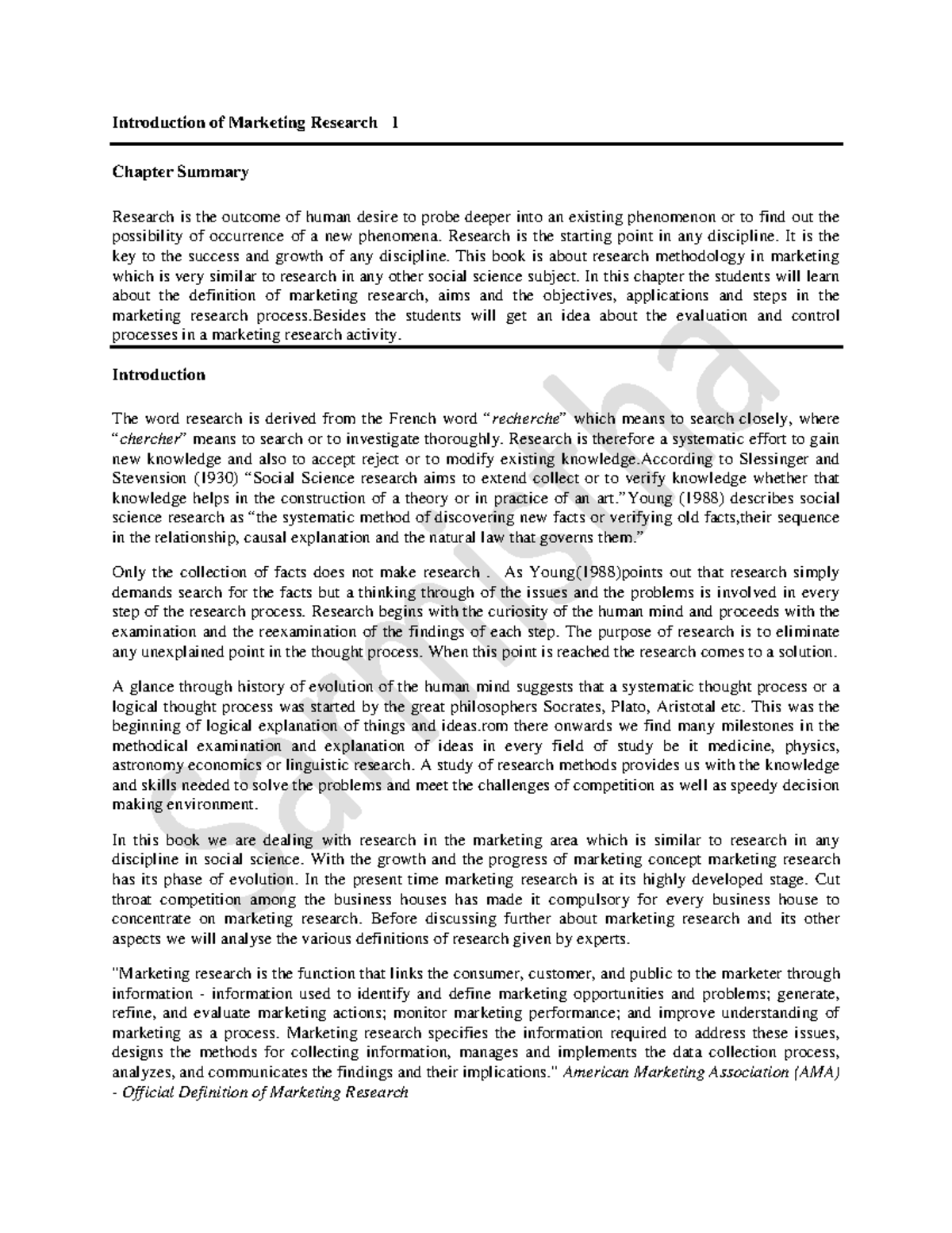 Chapter 1 - Lecture notes 3 - Introduction of Marketing Research 1 ...