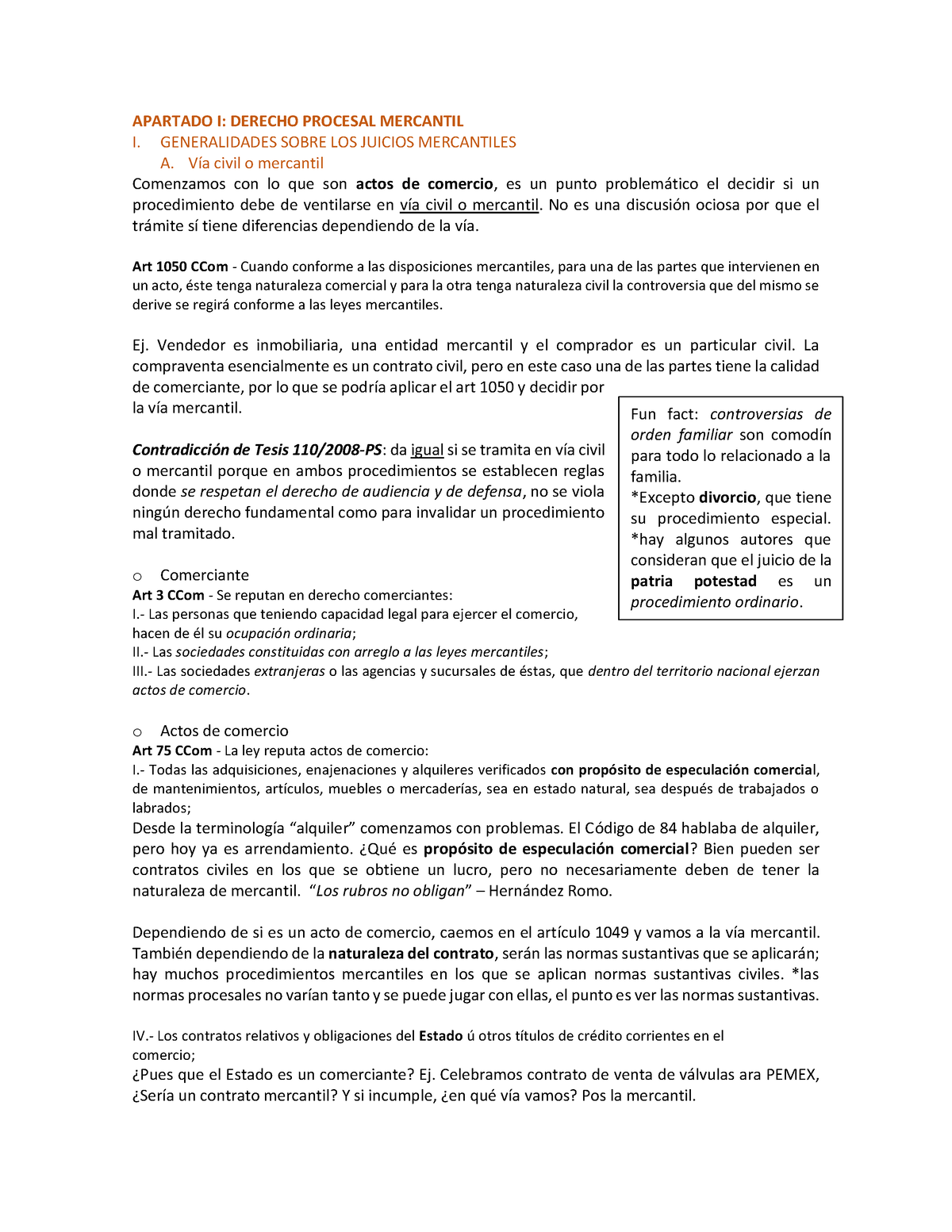 Derecho Procesal Civil Y Mercantil Apartado I Derecho Procesal Mercantil I Generalidades 6631