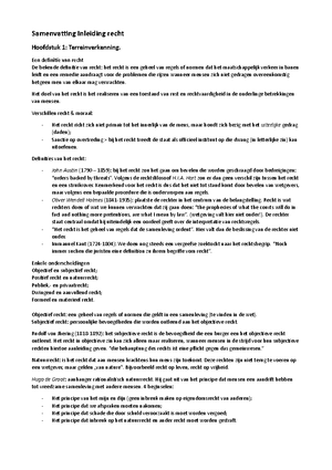 Schema's Inleiding Recht - Week 1 Wetten In Formele En Materiële Zin ...