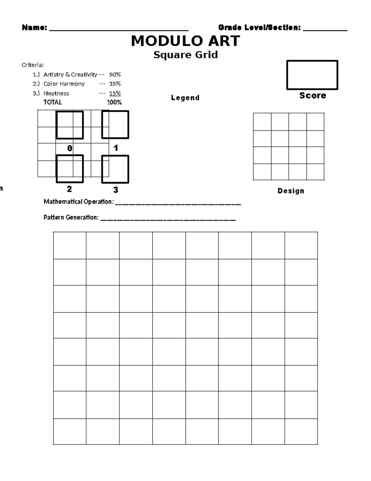 Modulo Art Grid - Science, Technology, Engineering and Mathematics ...