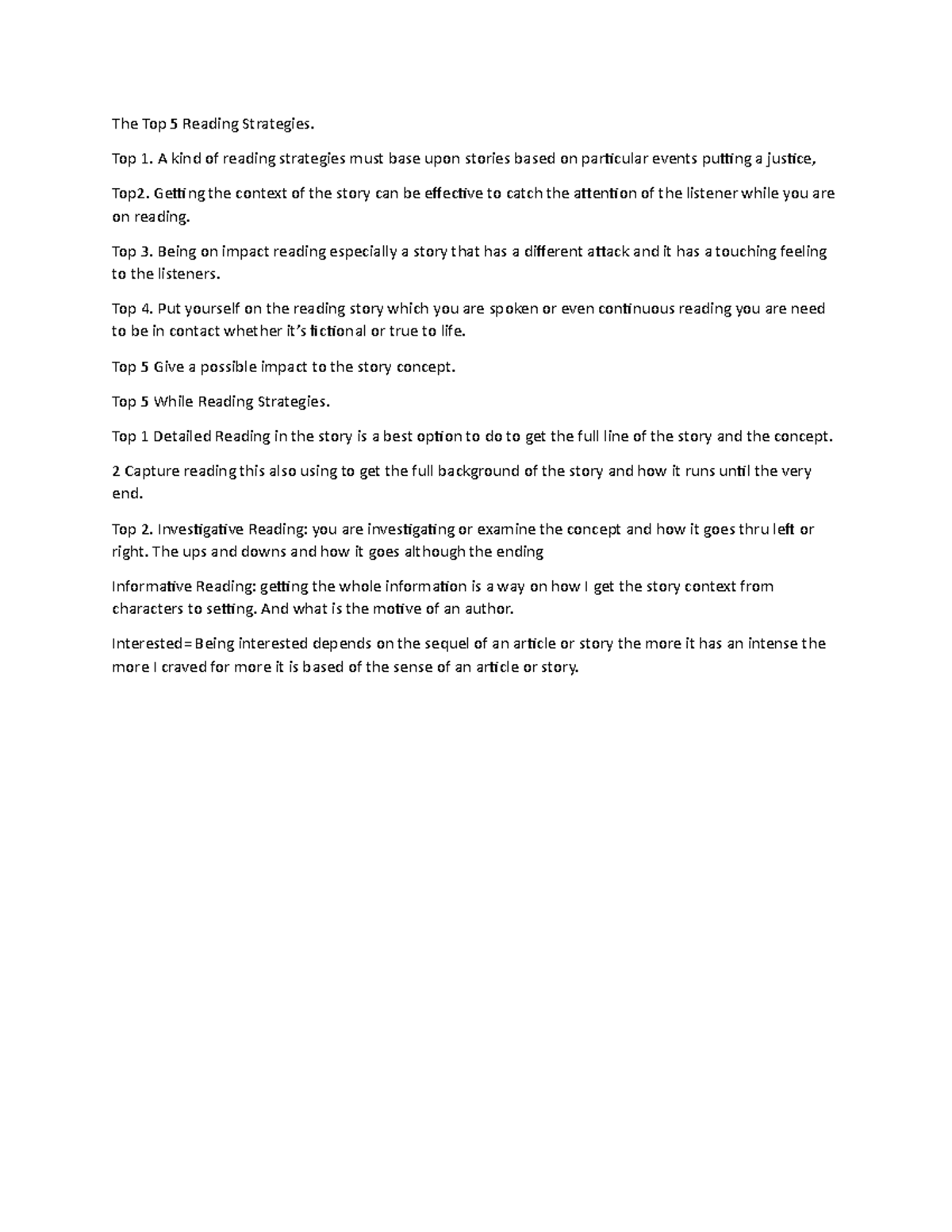 The Top 5 Reading Strategies - Top 1. A kind of reading strategies must ...
