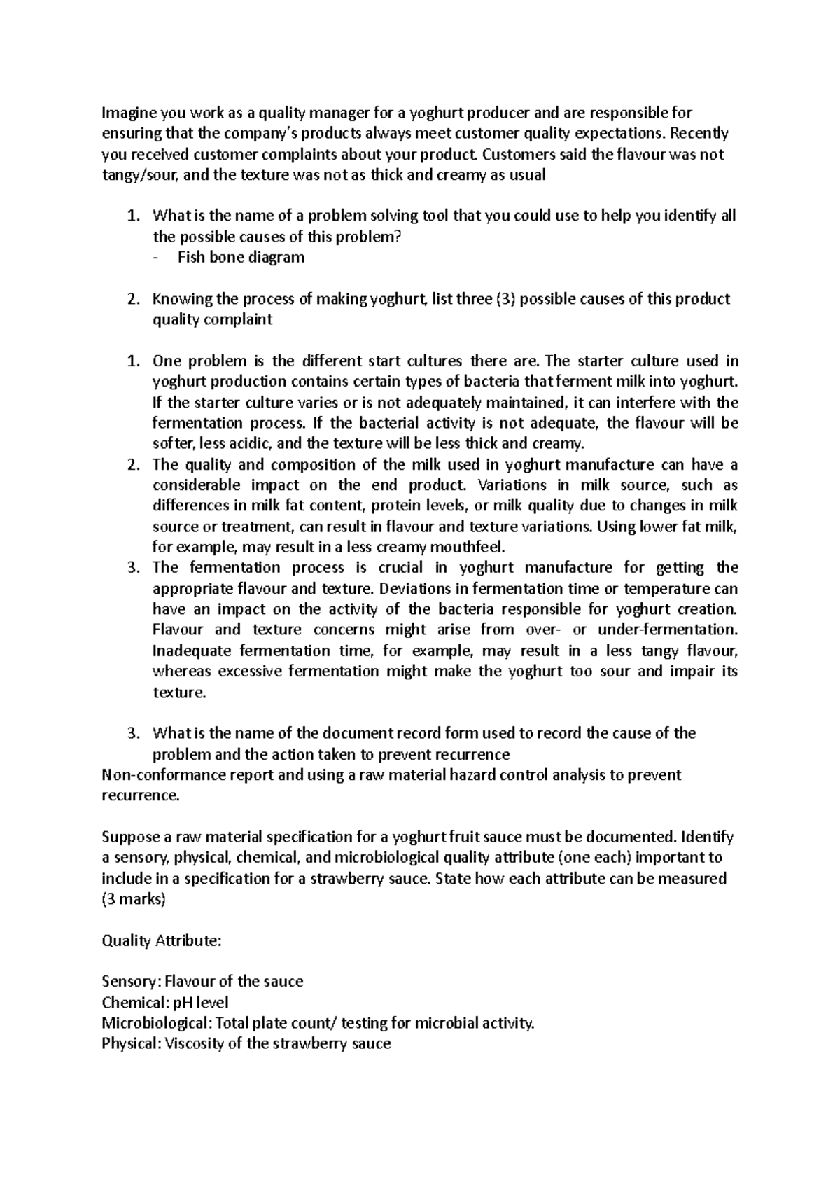 Fosc qms 5% - answers for QMS 5% questions - Imagine you work as a ...