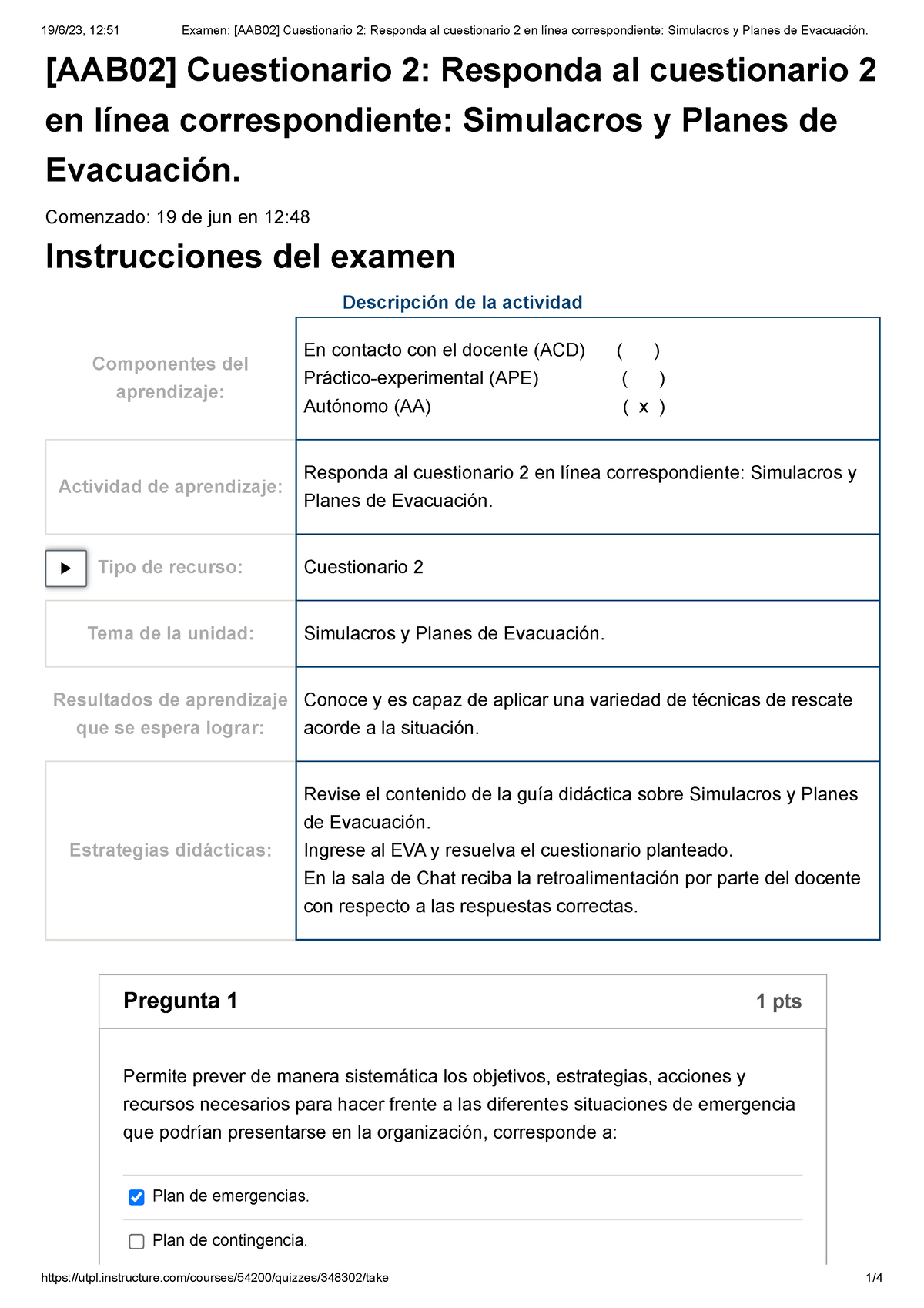 Examen [AAB02] Cuestionario 2 Responda Al Cuestionario 2 En Línea ...