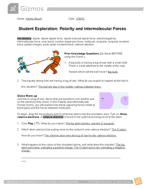 Reaction Energy DONE - Name: Date: Student Exploration: Reaction Energy ...