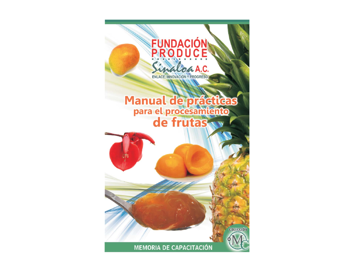 Manual De Procesamiento De Frutas Y Hortalizas