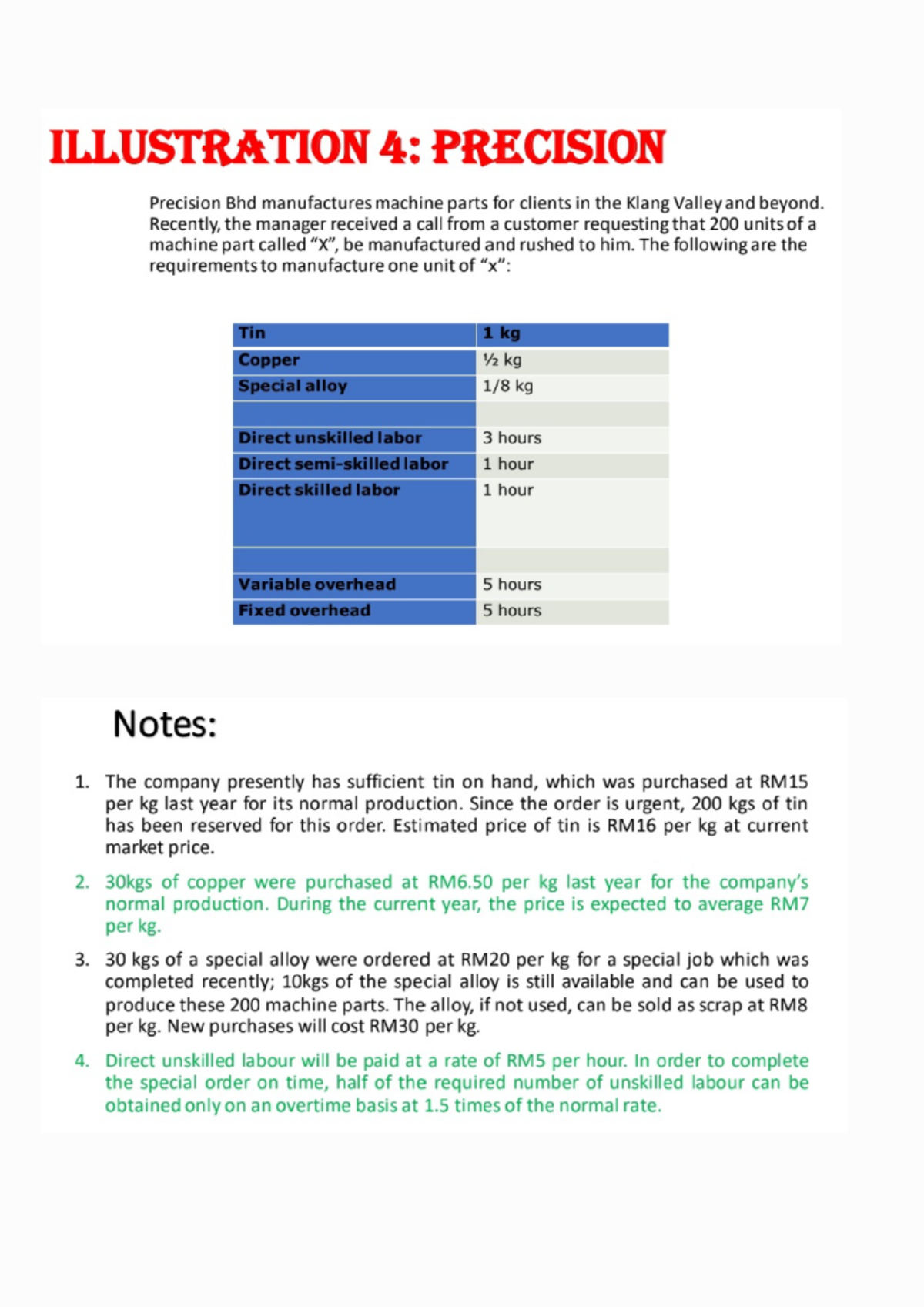 Precision bhd short term decision making - Management accounting - Studocu