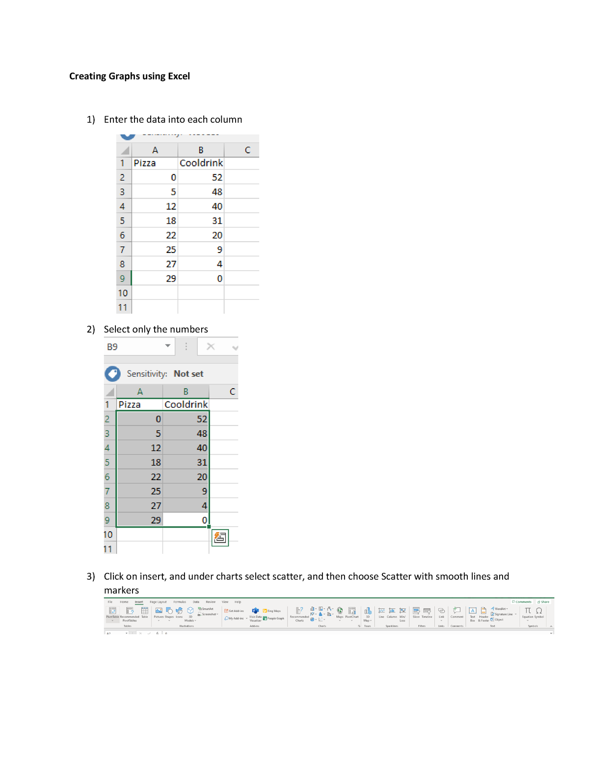 creating-graphs-using-excel-creating-graphs-using-excel-enter-the