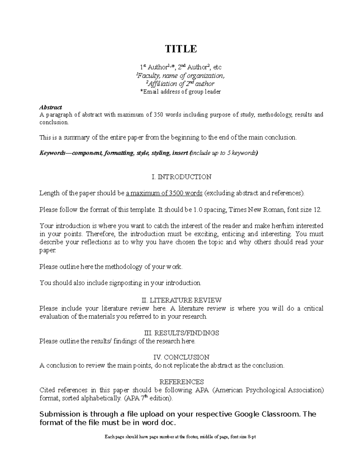 UCL3612 - Appendix 1 - Paper Template - TITLE 1 st Author1,*, 2nd ...
