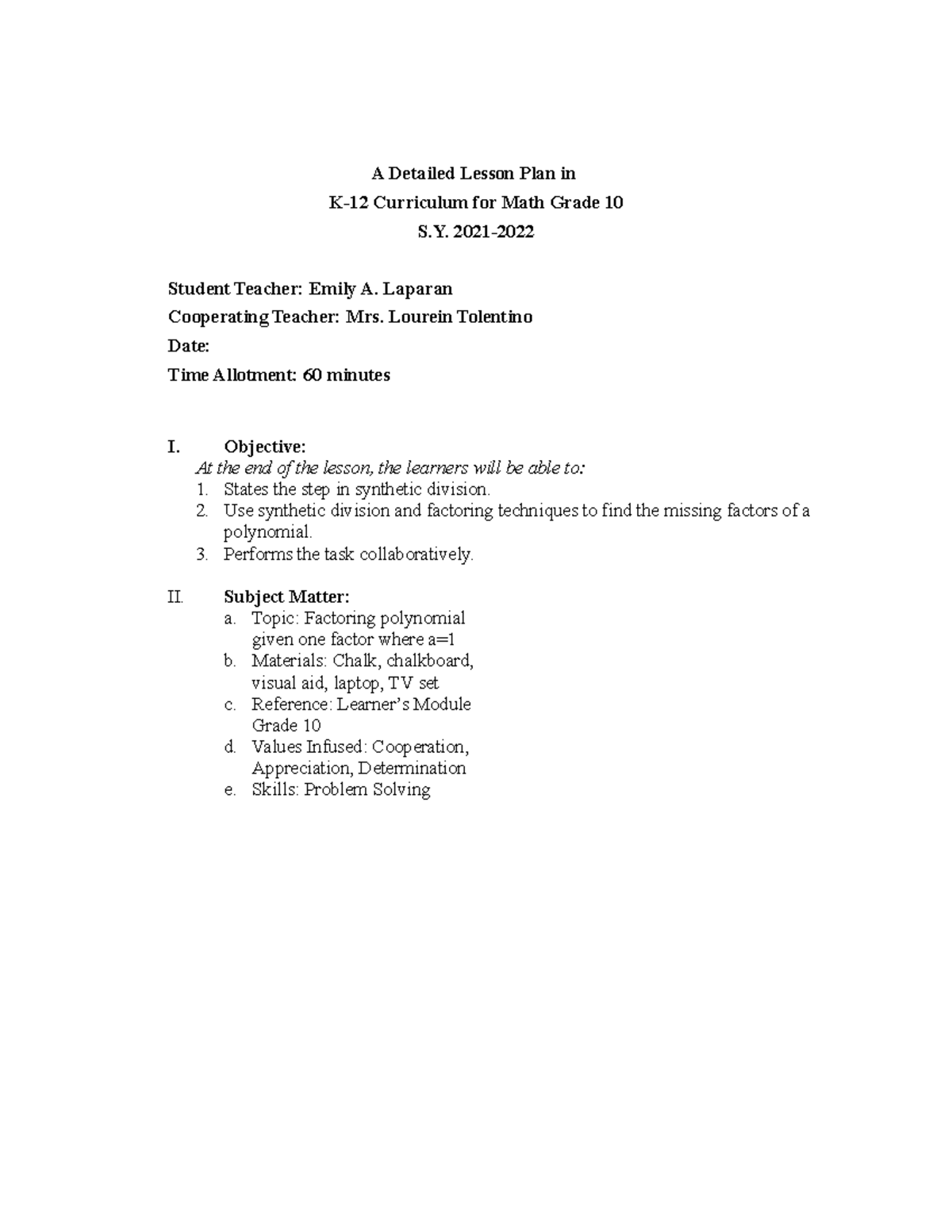 one-factor-polynomial-a-detailed-lesson-plan-in-k-12-curriculum-for
