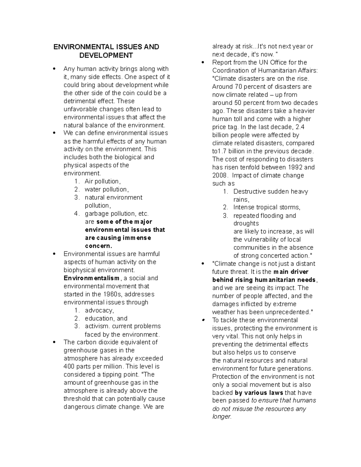 Environmental-Issues-C8 - ENVIRONMENTAL ISSUES AND DEVELOPMENT Any ...