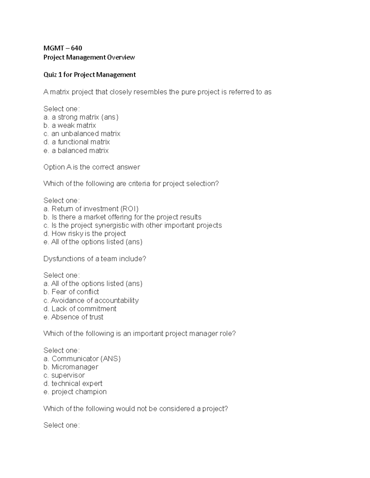 MGMT 640 - 3 - Professor John Shangyen - MGMT – 640 Project Management ...