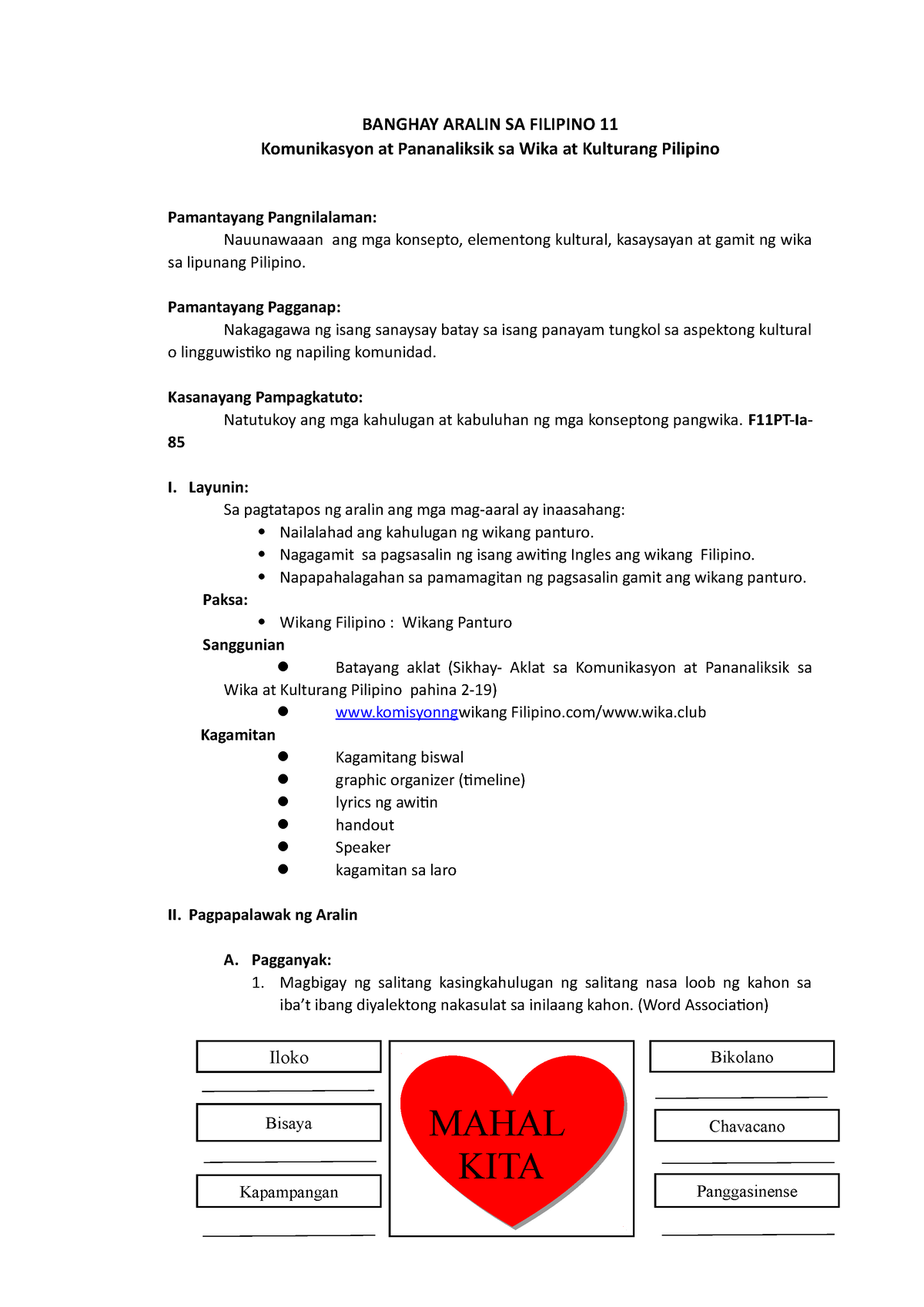 Lesson Exemplar SA Filipino 11 Komunikas - BANGHAY ARALIN SA FILIPINO ...