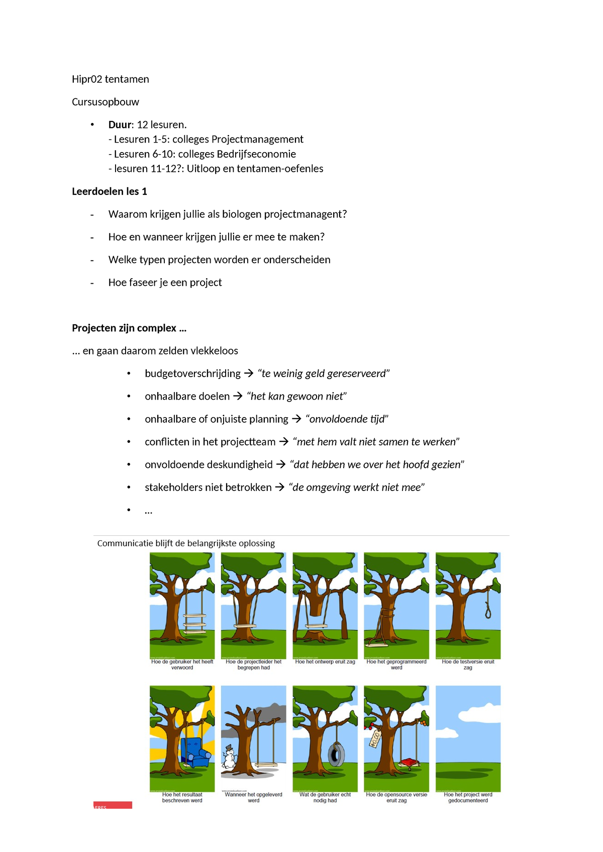 Hipr Tentamen Samenvatting Projectmanagement En Marketing Hipr Tentamen Cursusopbouw