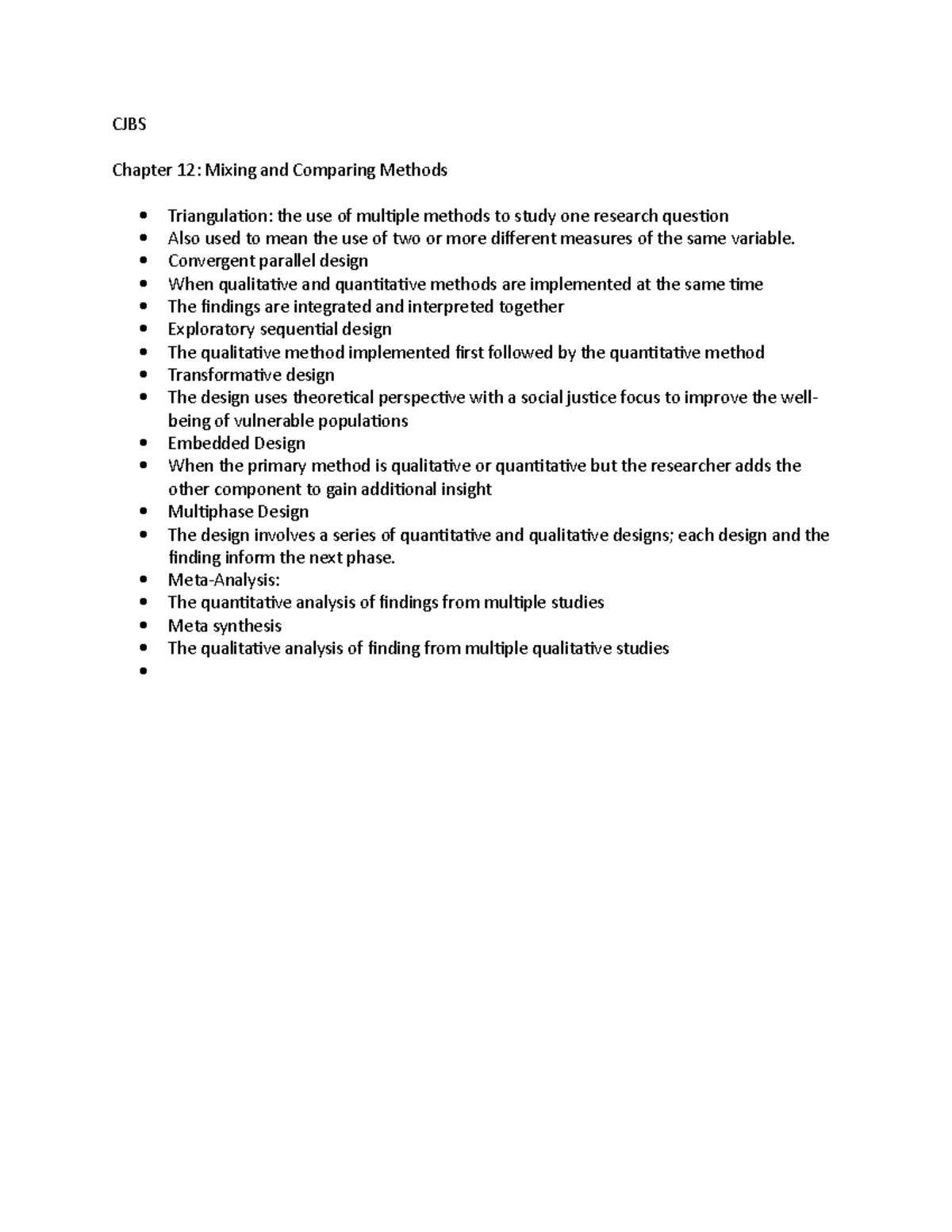CJBS Chapter 1-12 - CJBS Chapter 12: Mixing and Comparing Methods ...