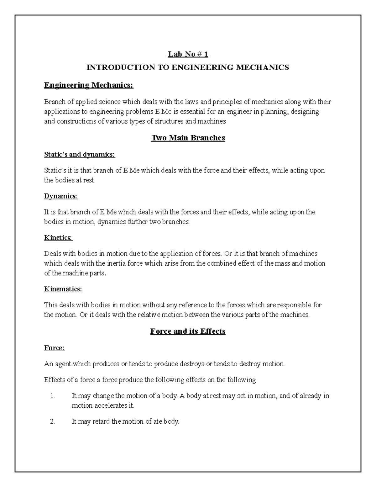 Lab 01 Practicals Labs Of Electrical Engineering Department In Iqra
